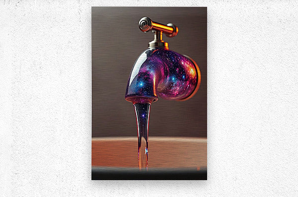 Brushed Metal Print  Galaxy Faucet Wall Art