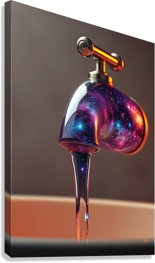 Giclée Stretched Canvas Print Galaxy Faucet Wall Art