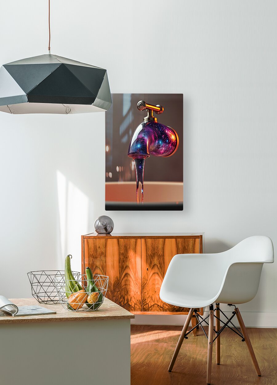 HD Sublimation Metal Print  Galaxy Faucet Wall Art