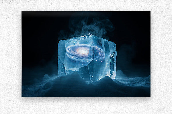 Brushed Metal Print Galaxy Ice Cube Wall Art