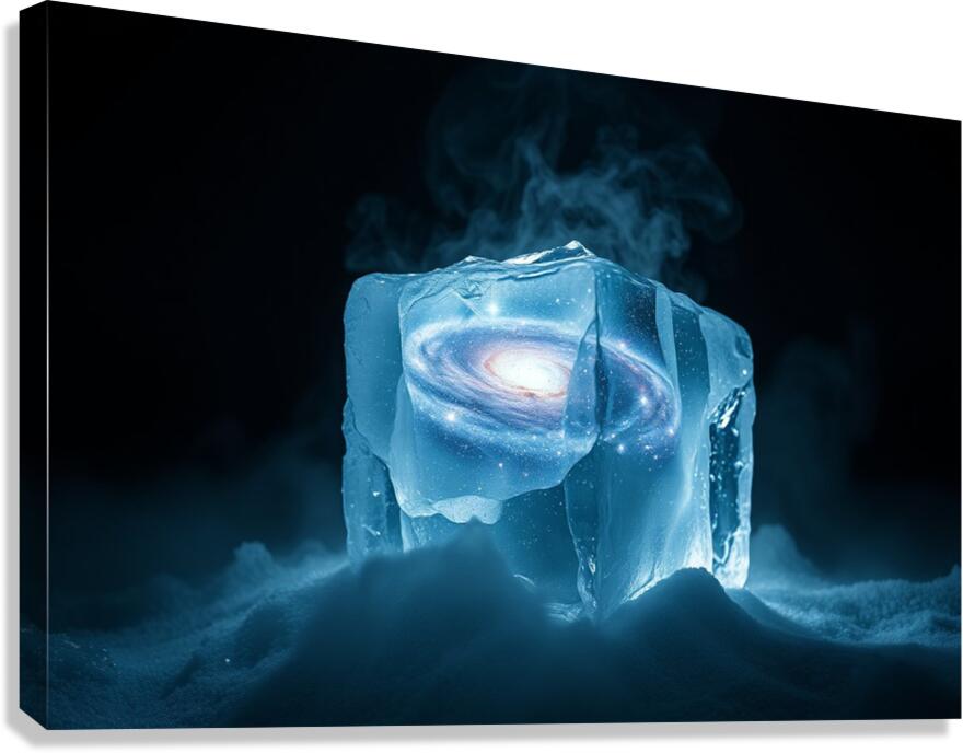 Giclée Stretched Canvas Print Galaxy Ice Cube Wall Art