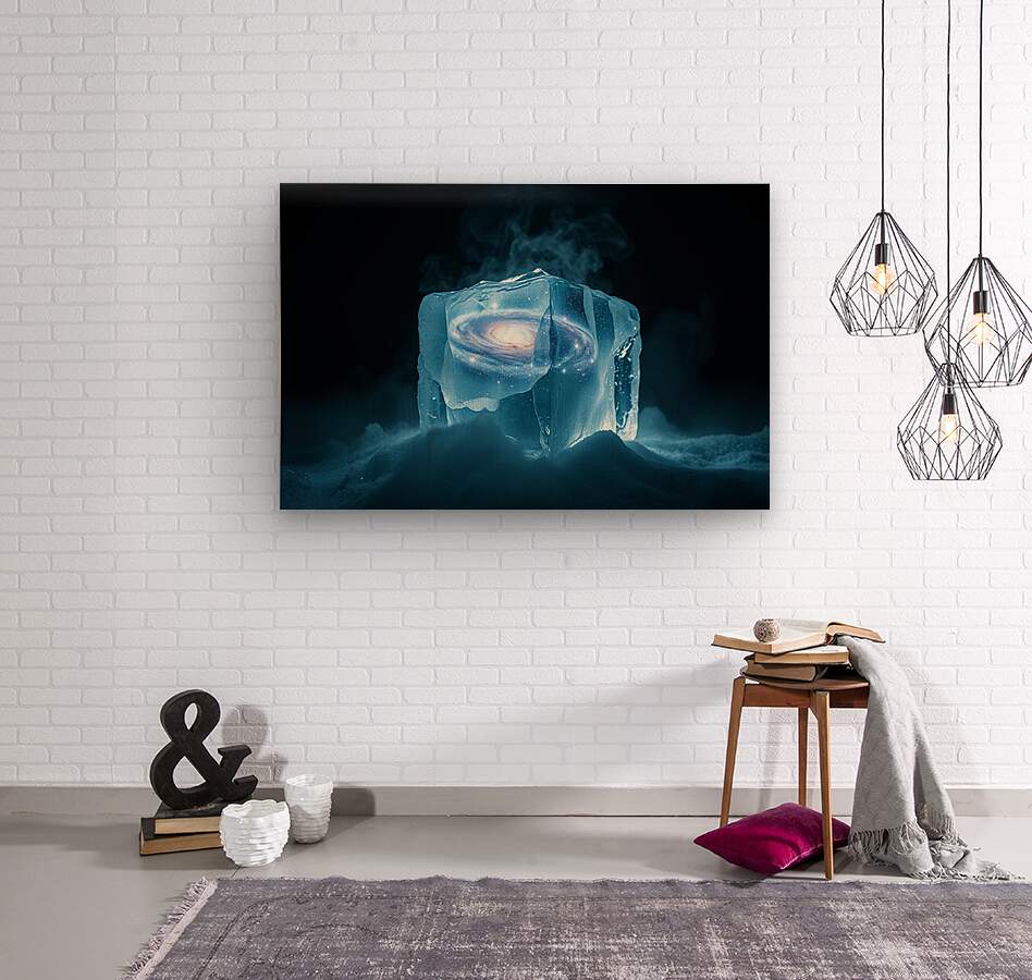 Wood Print Galaxy Ice Cube Wall Art