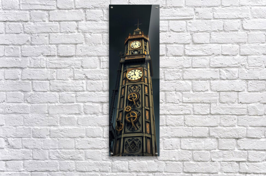 Acrylic Print Steampunk Clocktower Wall Art