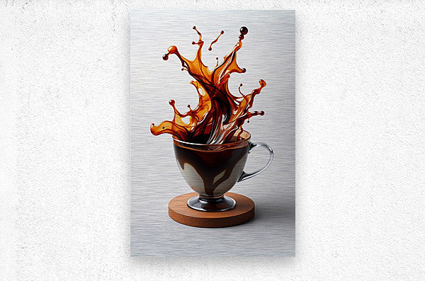  Brushed Metal Print Coffee Wall Art