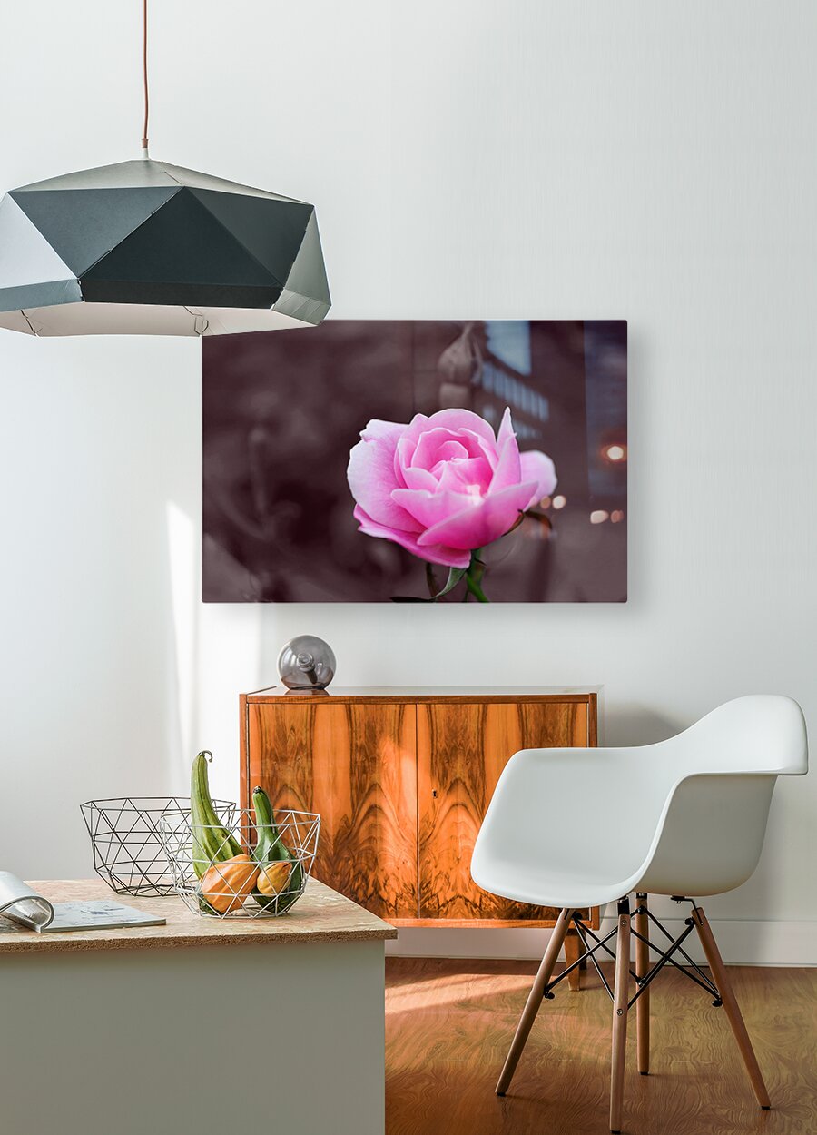 HD Sublimation Metal Print Pink Rose Wall Art