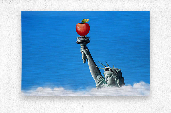 Brushed Metal Print Statue of Liberty Wall Art