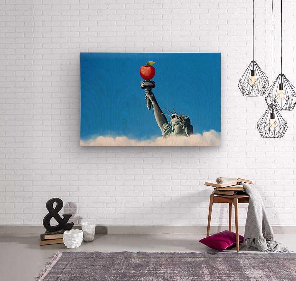  Wood Print Statue of Liberty Wall Art