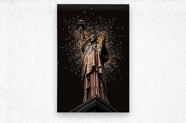 Brushed Metal Print Statue of Liberty Wall Art