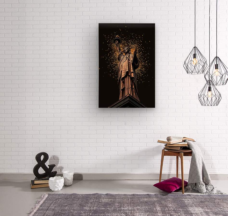 Wood Print Statue of Liberty Wall Art