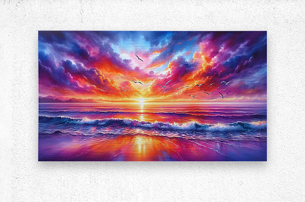 Brushed Metal Print Ocean Wall Art