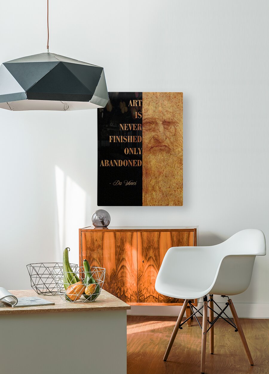  HD Sublimation Metal Print Leonardo Da Vinci Quote Wall Art