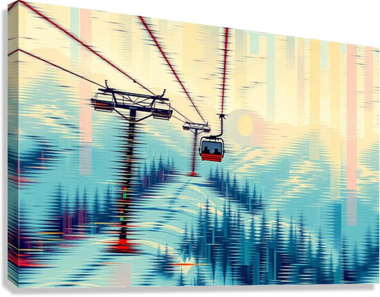  Giclée Stretched Canvas Print Ski Lift Wall Art