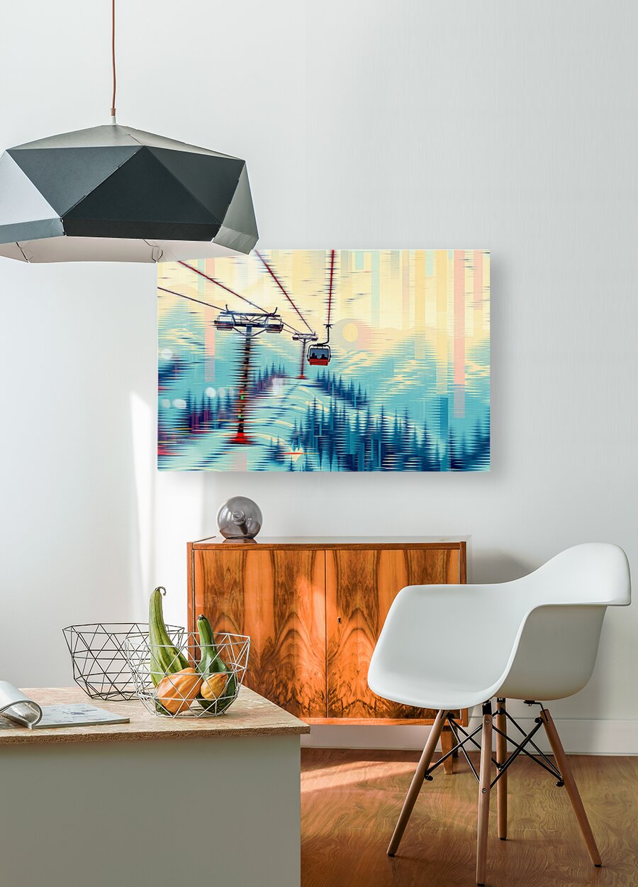  HD Sublimation Metal Print Ski Lift Wall Art