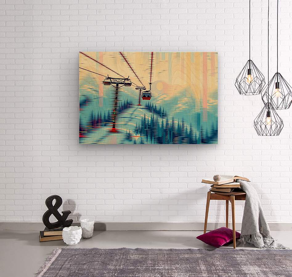 Wood Print Ski Lift Wall Art