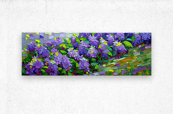  Brushed Metal Print Purple Flower Wall Art