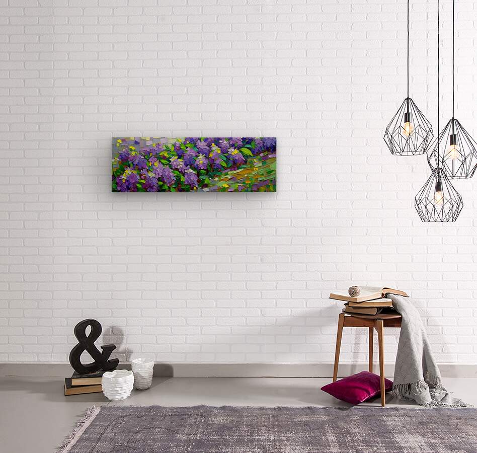  Wood Print Purple Flower Wall Art