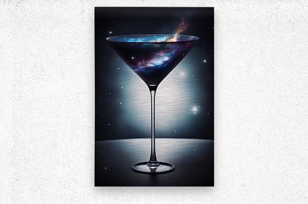  Brushed Metal Print Galaxy Martini Wall Art