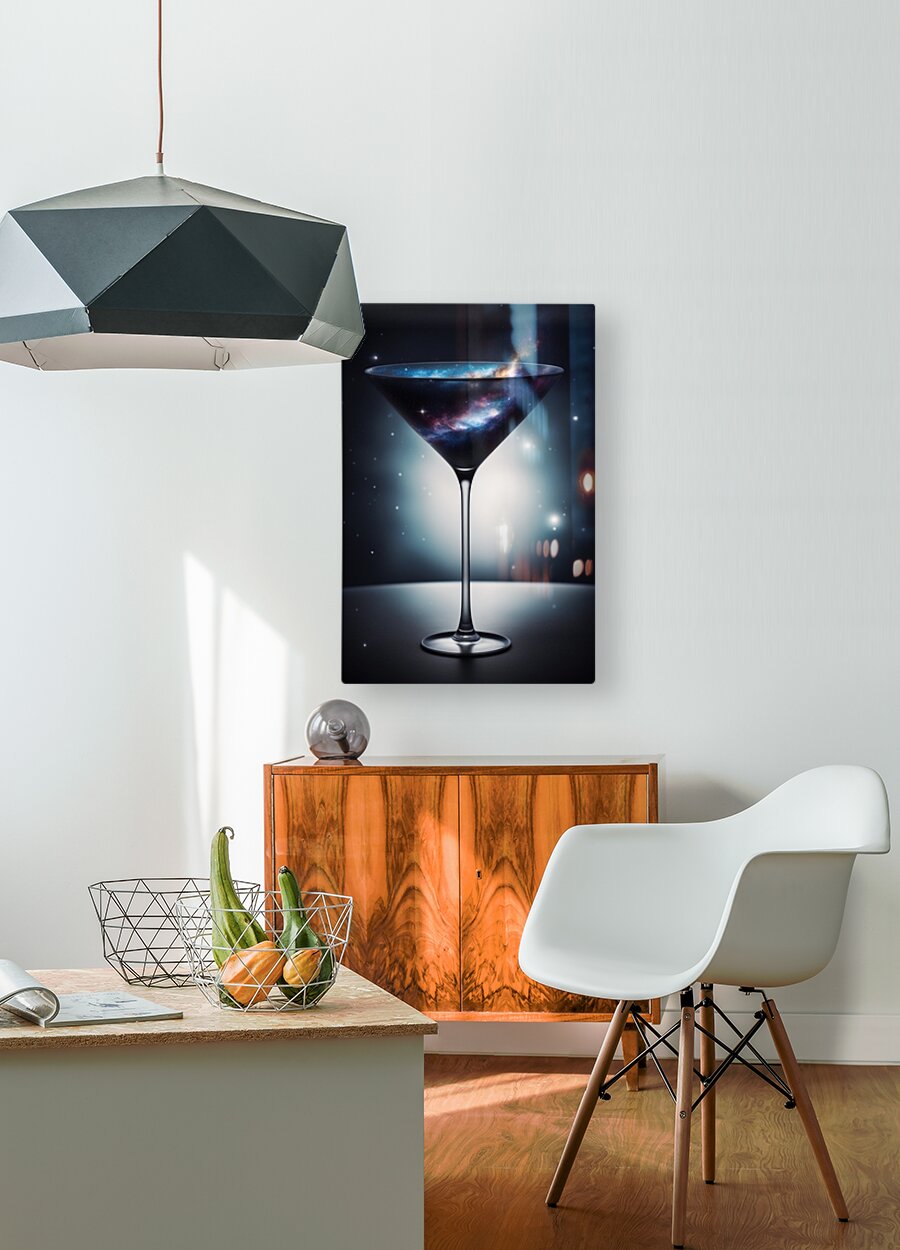  HD Sublimation Metal Print Galaxy Martini Wall Art