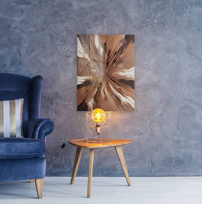Acrylic Print Mockup Brown Abstract Wall Art