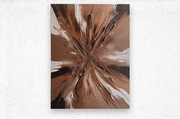Brushed Metal Print Brown Abstract Wall Art