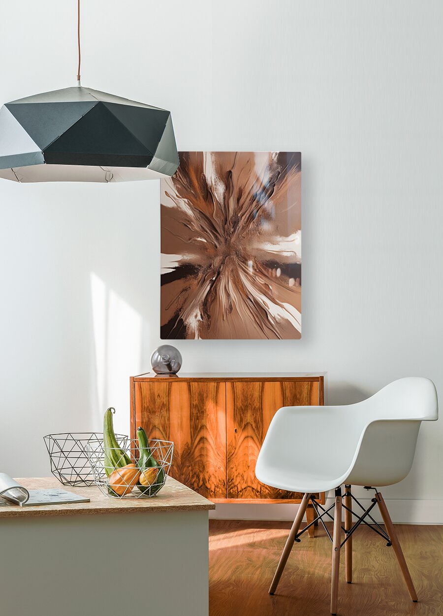  HD Sublimation Metal Print Brown Abstract Wall Art