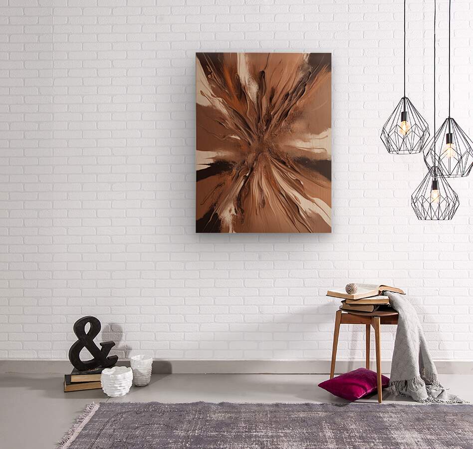 Wood Print Brown Abstract Wall Art