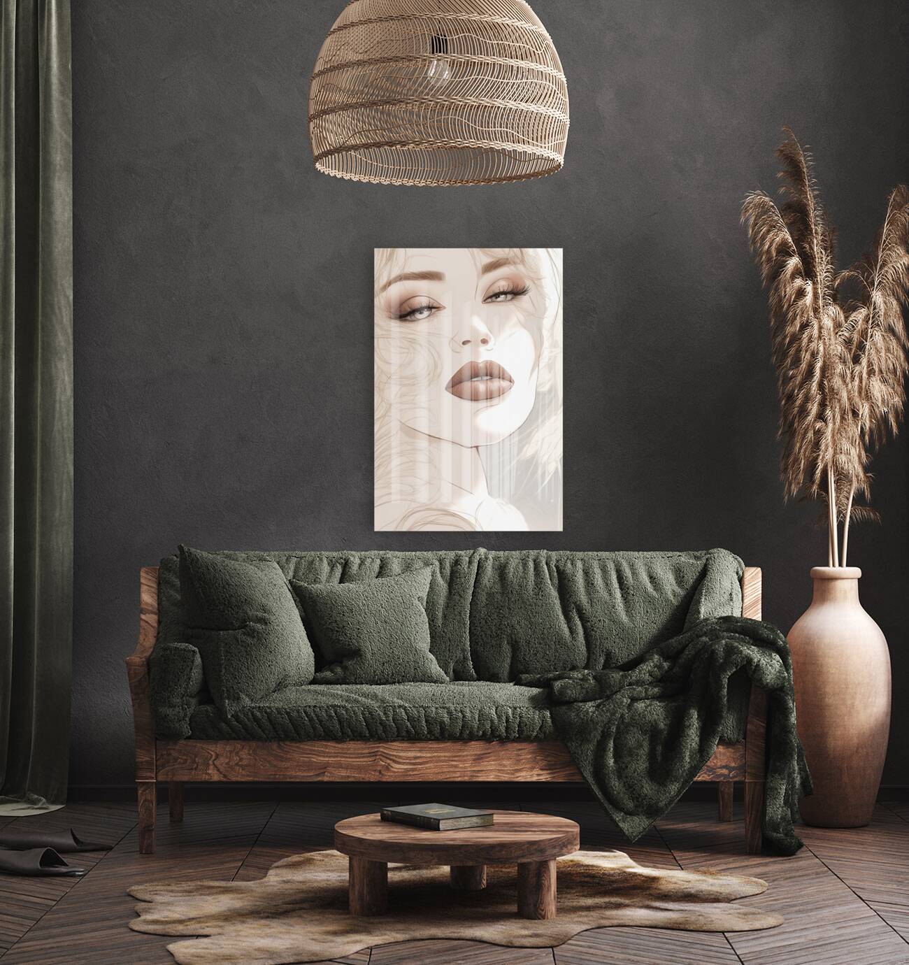 Acrylic Print Mockup Mocha Fashion Wall Art
