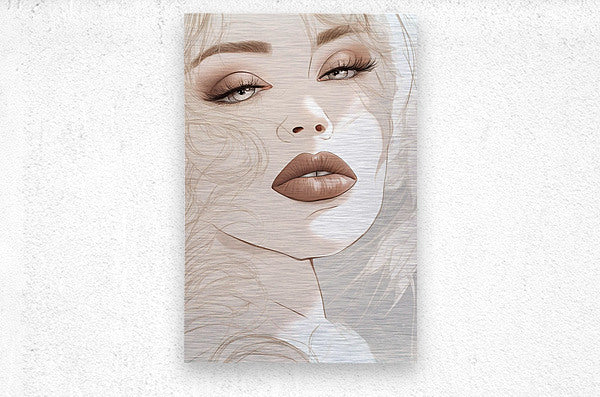 Brushed Metal Print Mocha Fashion Wall Art