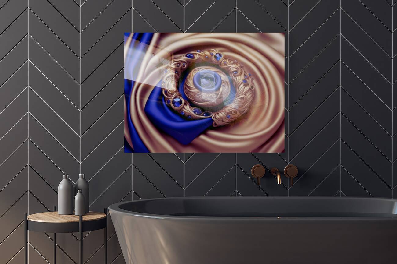 Mocha Navy Acrylic Print Mockup