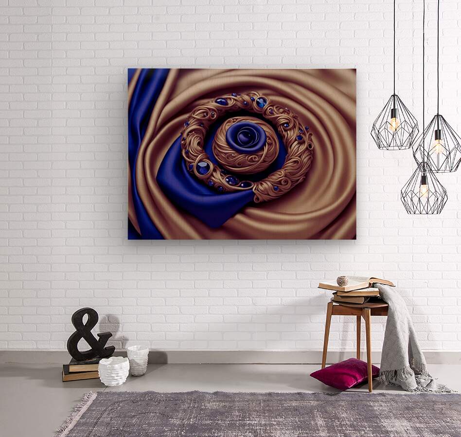  Wood Print Mocha Blue Wall Art