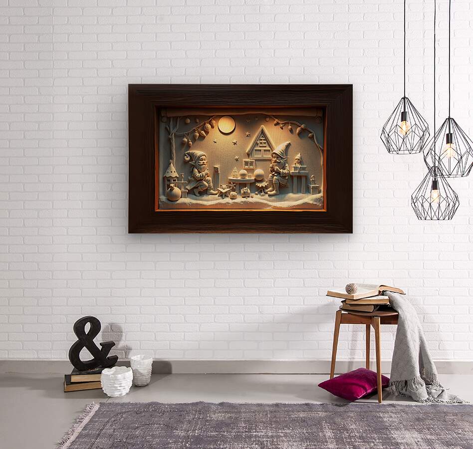  Wood Print Rustic Christmas Elf Wall Art