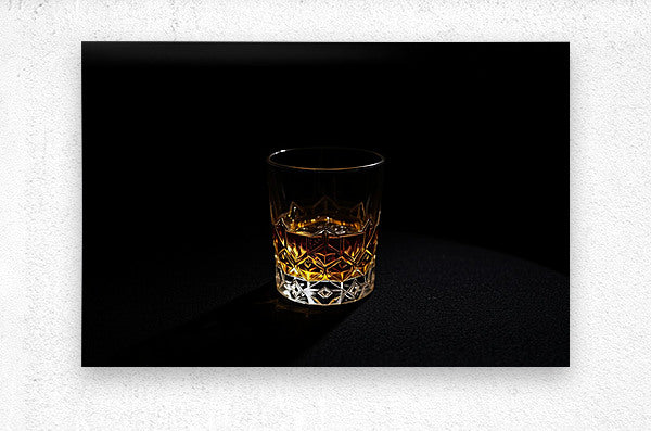 Brushed Metal Print Whiskey Glass Wall Art