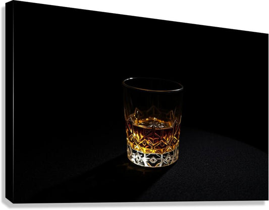  Giclée Stretched Canvas Print Whiskey Glass Wall Art