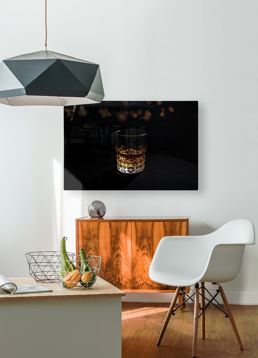 HD Sublimation Metal Print Whiskey Glass Wall Art