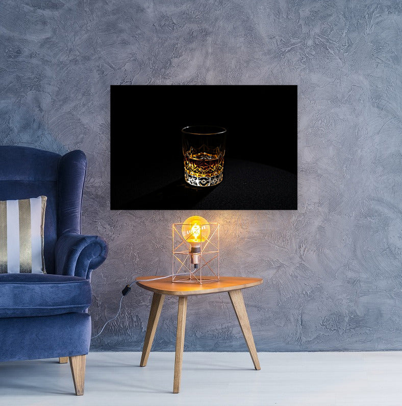 Stretched Canvas Mockup Whiskey Glass Wall Art