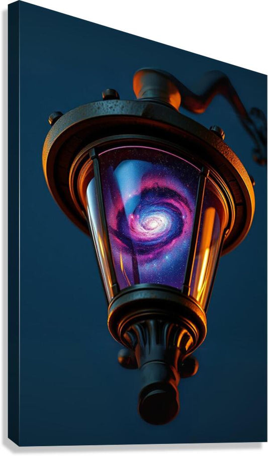  Giclée Stretched Canvas Print Galaxy Light Post Wall Art