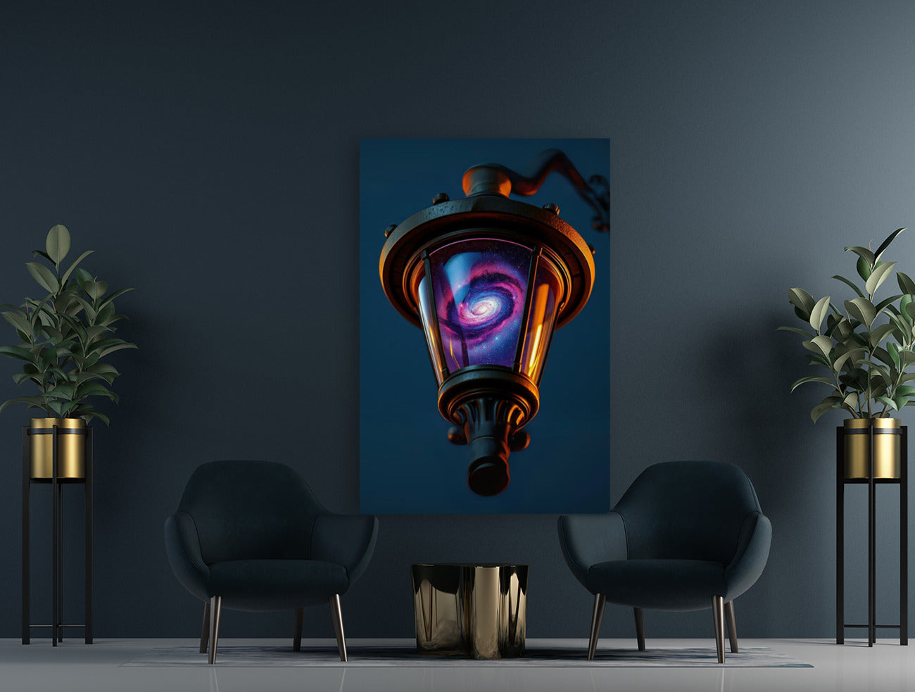 Stretched Canvas Mockup Galaxy Light Post Wall Art