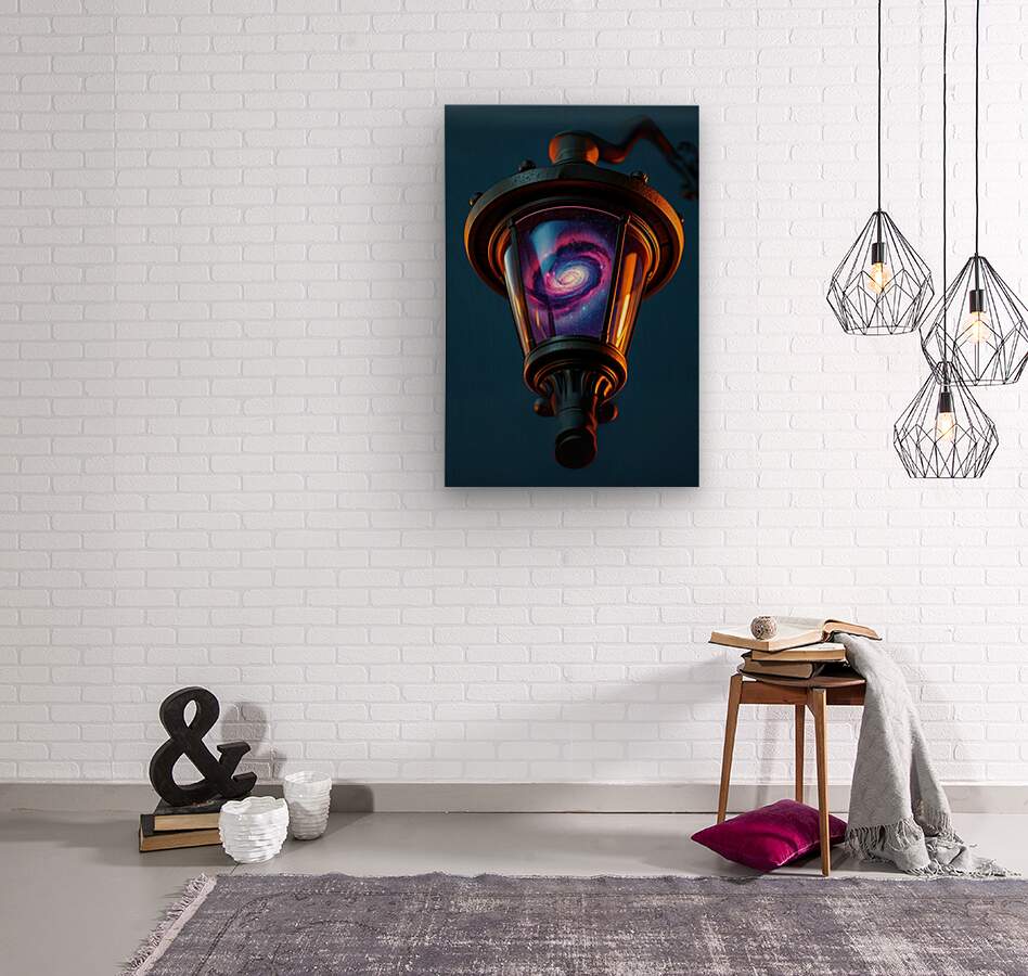  Wood Print Galaxy Light Post Wall Art