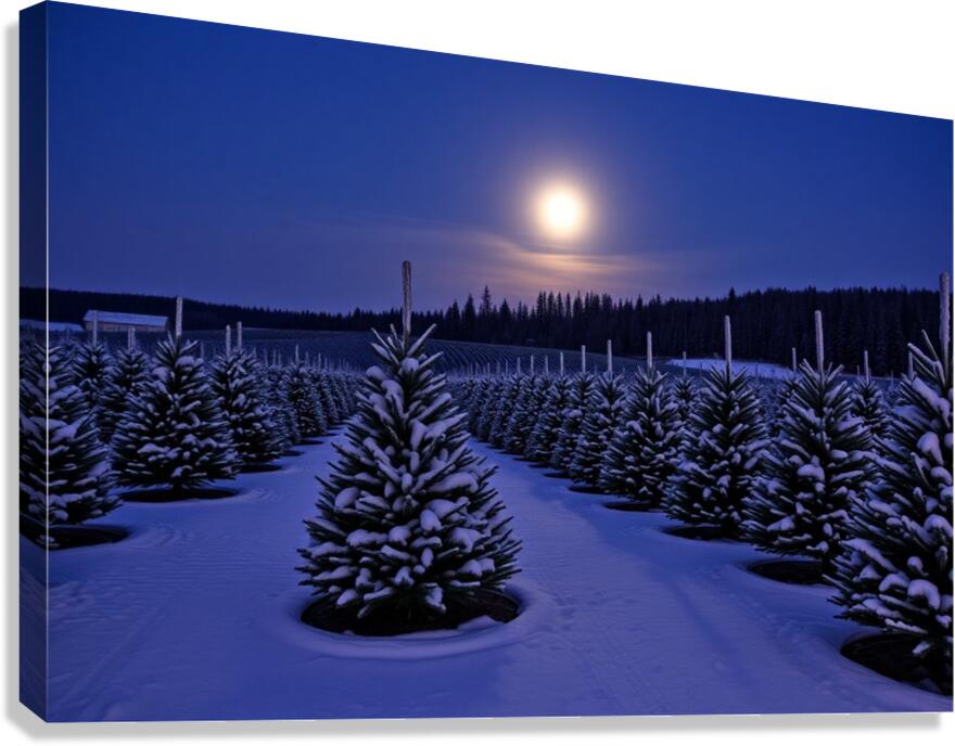  Giclée Stretched Canvas Print Christmas Tree Farm Wall Art