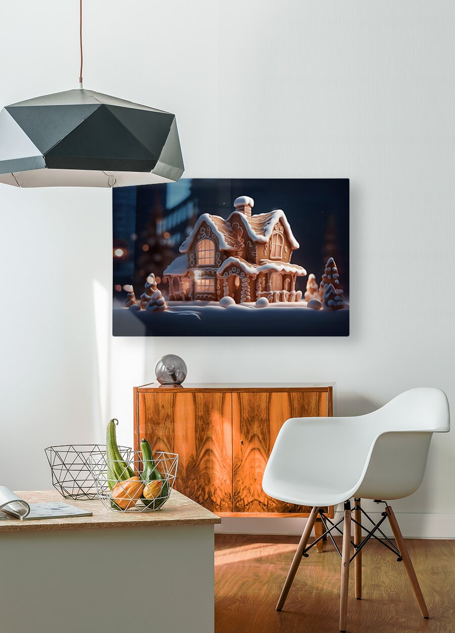 HD Sublimation Metal Print Gingerbread House Wall Art