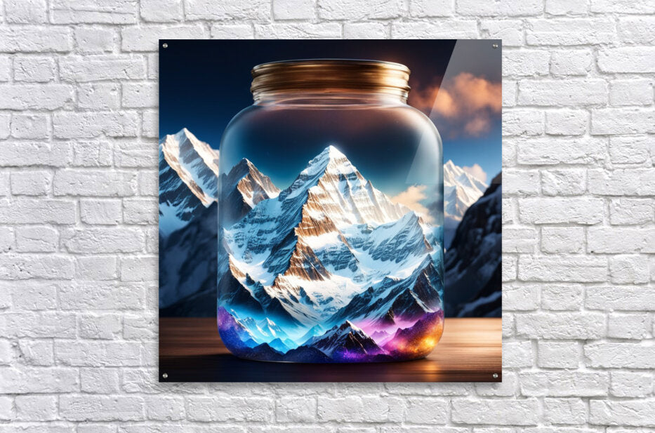  Acrylic Print Jar Of Mountains Wall Art