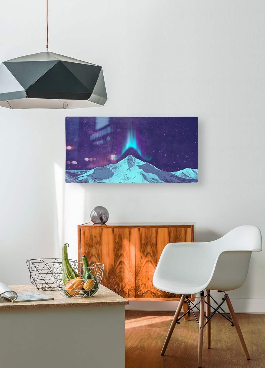 HD Sublimation Metal Print Mountain Northern Lights Wall Art