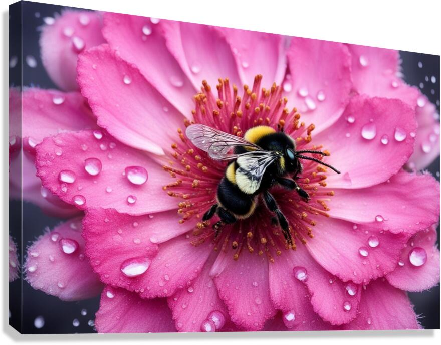 Giclée Stretched Canvas Print Flower Bee Wall Art