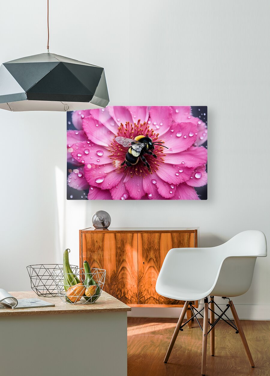 HD Sublimation Metal Print Flower Bee Wall Art