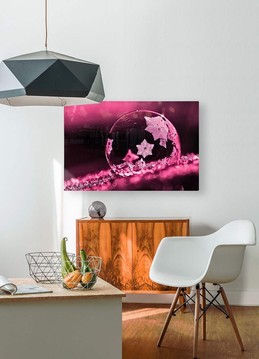 HD Sublimation Metal Print Pink Frost Bubble Wall Art