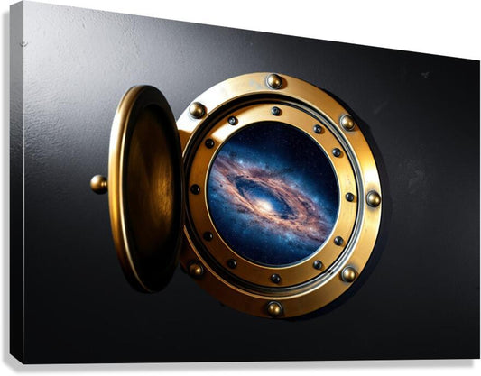 Giclée Stretched Canvas Print Galaxy Porthole Wall Art