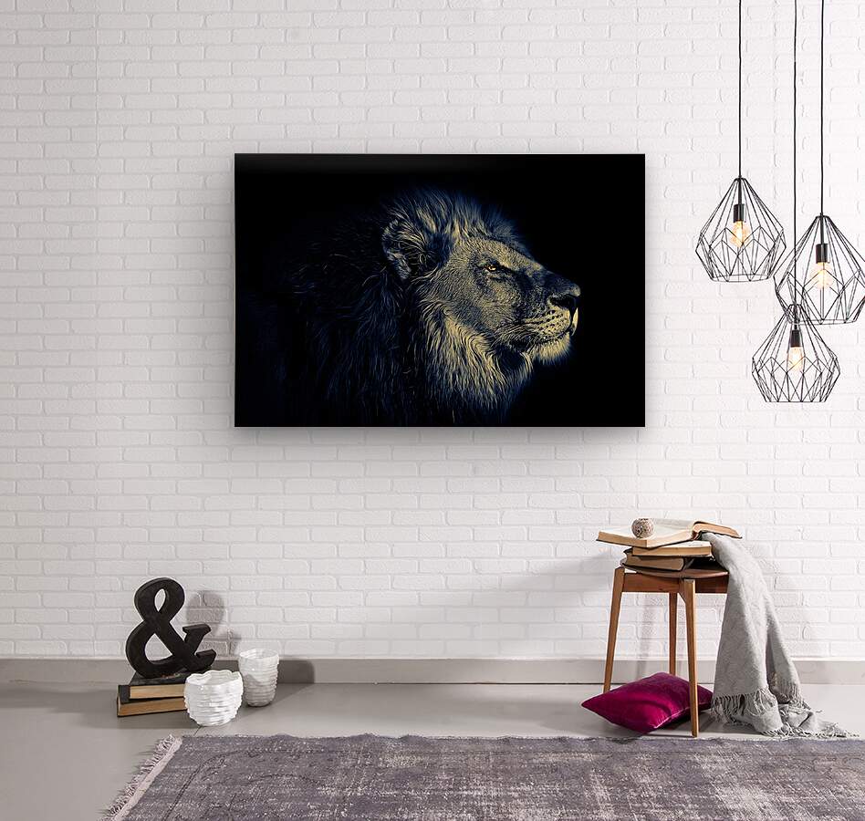 Wood Print Lion Wall Art