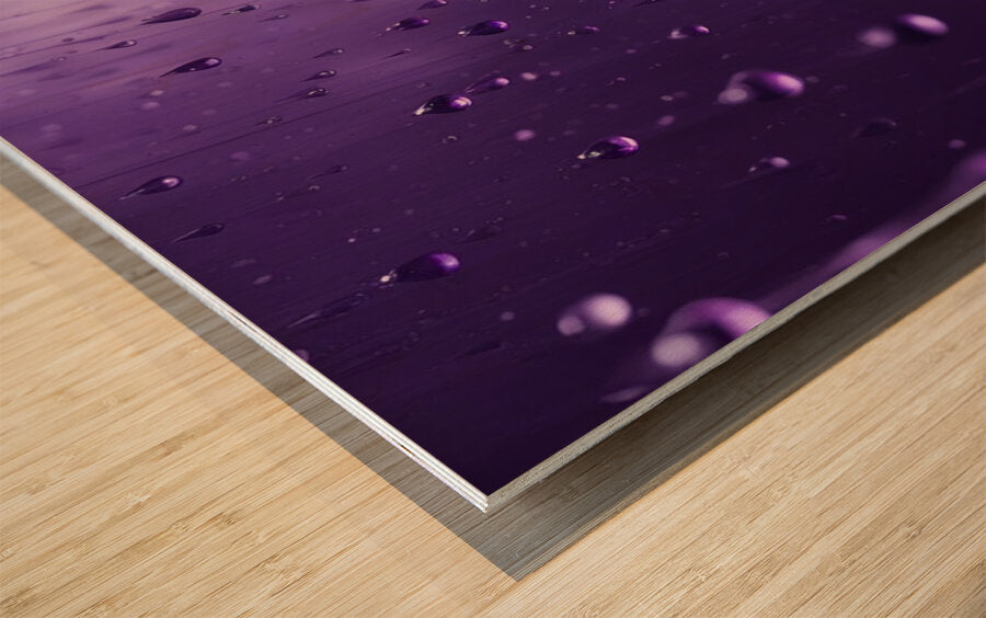 Wood Print Purple Wall Art Close-up