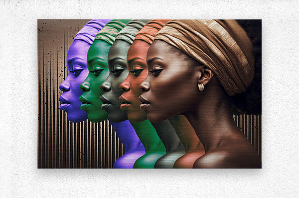  Brushed Metal Print African Woman Wall Art
