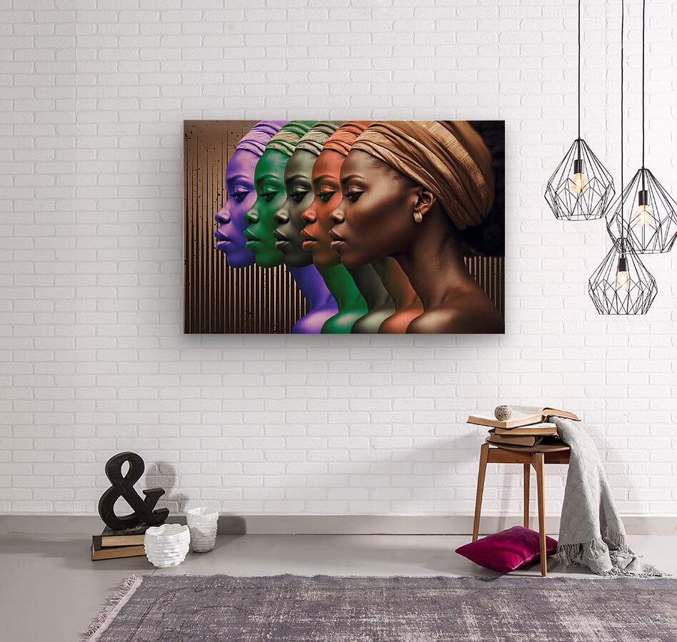 Wood Print African Woman Wall Art